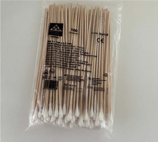 Wattestäbchen 23cm kleiner Kopf 1 Karton a 10 Btl.