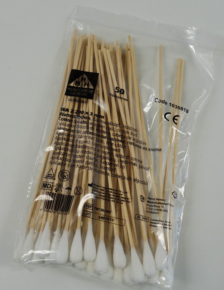 Wattestäbchen 20cm großer Kopf 1 Karton a 10 Btl.